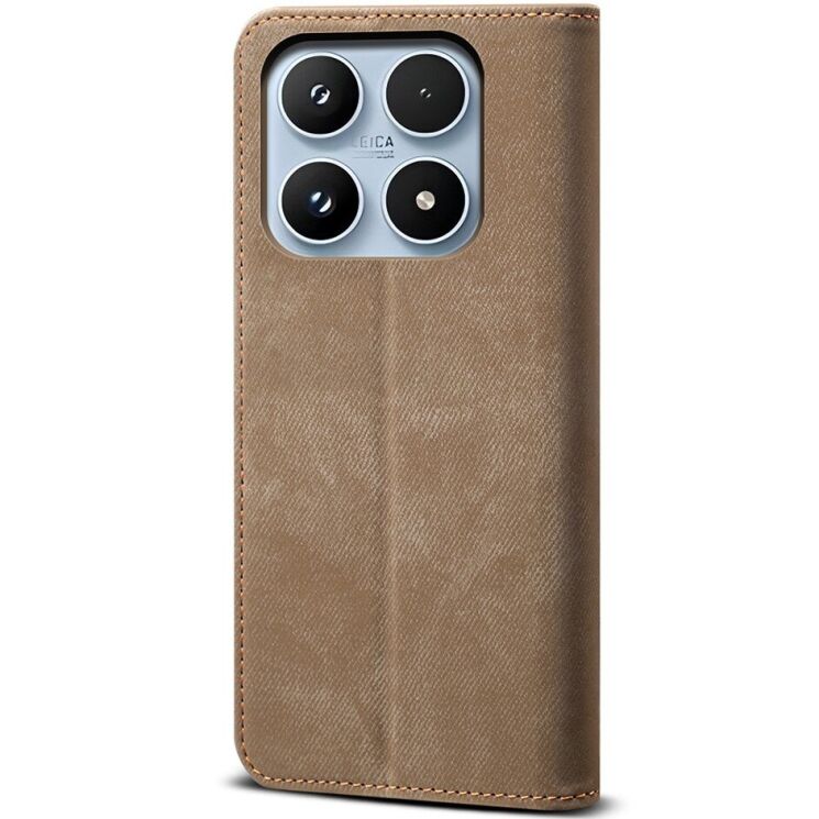 Чохол-книжка з кишеньками UniCase Jeans Wallet для Xiaomi 17 - Khaki: фото 6 з 7