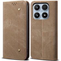 Чохол-книжка з кишеньками UniCase Jeans Wallet для Xiaomi 17 - Khaki: фото 1 з 7