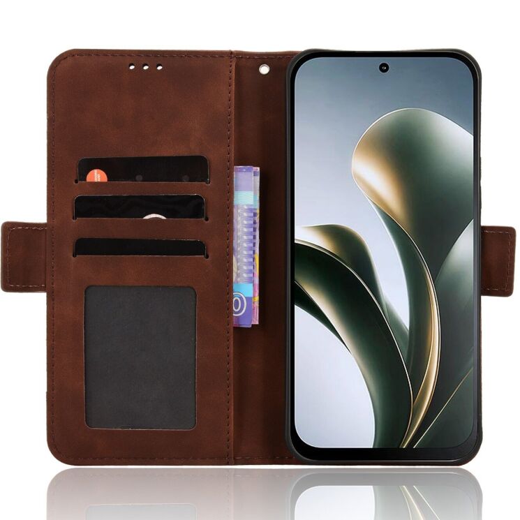 Чехол-книжка с кармашками Deexe Wallet Stand для Xiaomi Poco C95 Pro - Brown (429205Z) Чехол-книжка с кармашками Deexe Wallet Stand для Xiaomi Poco C95 Pro - Brown: фото 5 из 15