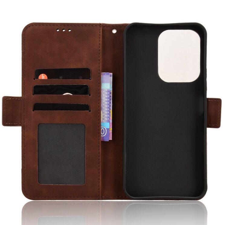 Чехол-книжка с кармашками Deexe Wallet Stand для Xiaomi Poco C95 Pro - Brown (429205Z) Чехол-книжка с кармашками Deexe Wallet Stand для Xiaomi Poco C95 Pro - Brown: фото 4 из 15