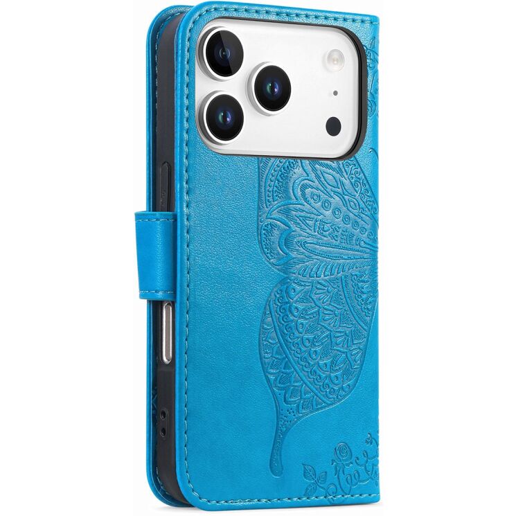 Чохол-книжка з малюнком UniCase Butterfly Pattern для iPhone 18 Pro Max / 17 Pro Max - Blue: фото 6 з 9
