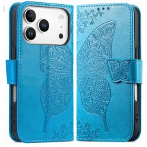 Чохол-книжка з малюнком UniCase Butterfly Pattern для iPhone 18 Pro Max / 17 Pro Max - Blue: фото 1 з 9
