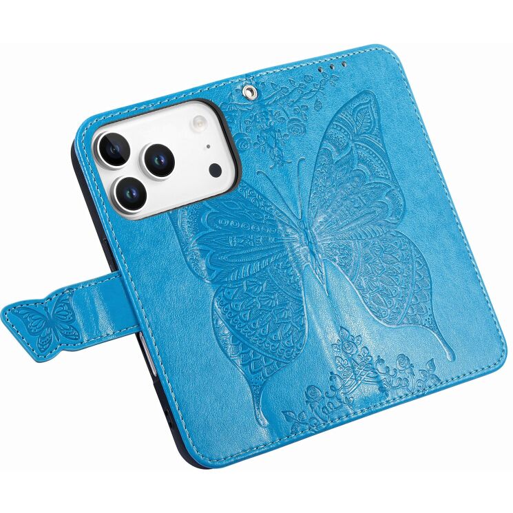 Чохол-книжка з малюнком UniCase Butterfly Pattern для iPhone 18 Pro Max / 17 Pro Max - Blue: фото 4 з 9