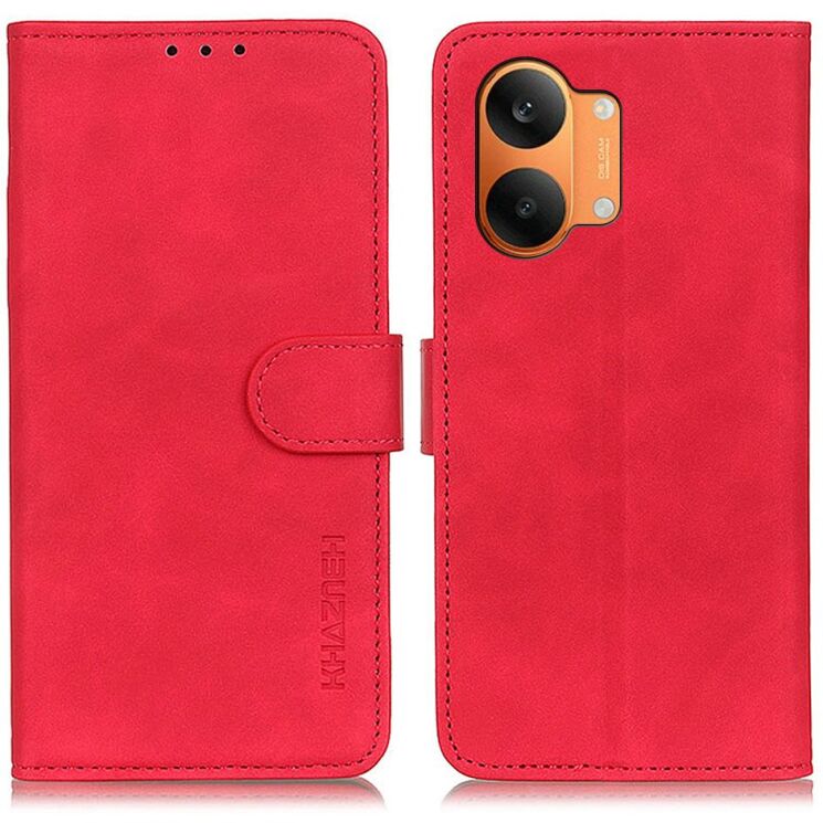 Чехол-книжка с застежкой KHAZNEH Retro Wallet для Xiaomi Poco X8 Pro Max - Red: фото 1 из 8