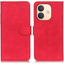 Чехол-книжка с застежкой KHAZNEH Retro Wallet для Xiaomi Redmi Note 17 Pro - Red: фото 1 из 9
