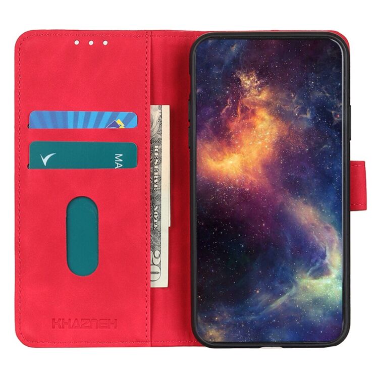 Чехол-книжка с застежкой KHAZNEH Retro Wallet для Xiaomi Redmi Note 17 Pro - Red: фото 3 из 9