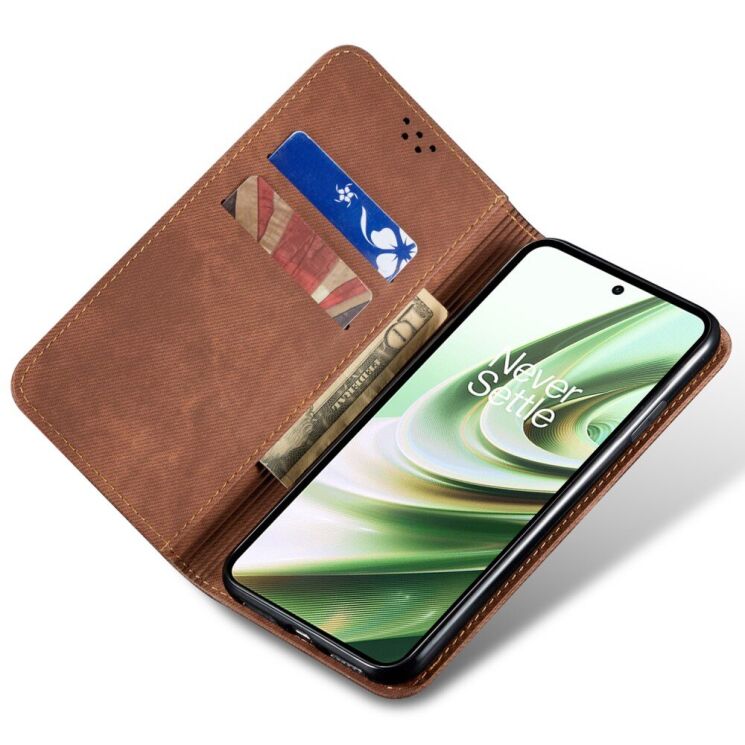 Чохол-книжка UniCase Jeans Wallet для OnePlus 13T - Coffee: фото 2 з 6