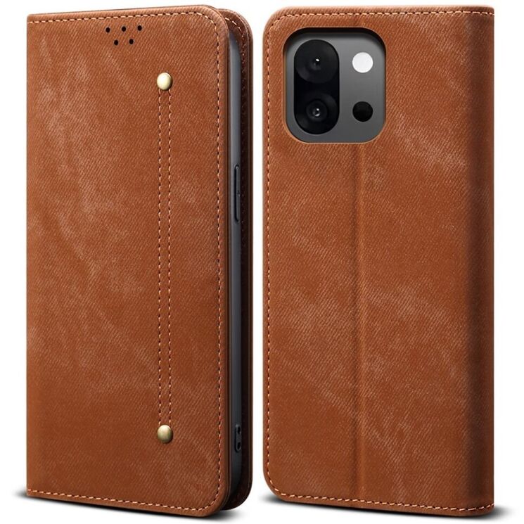 Чохол-книжка UniCase Jeans Wallet для OnePlus 13T - Coffee: фото 1 з 6