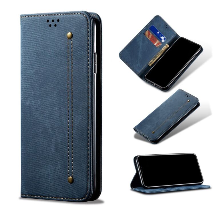 Чехол-книжка с кармашками UniCase Jeans Wallet для OnePlus Nord CE - Blue: фото 7 из 18