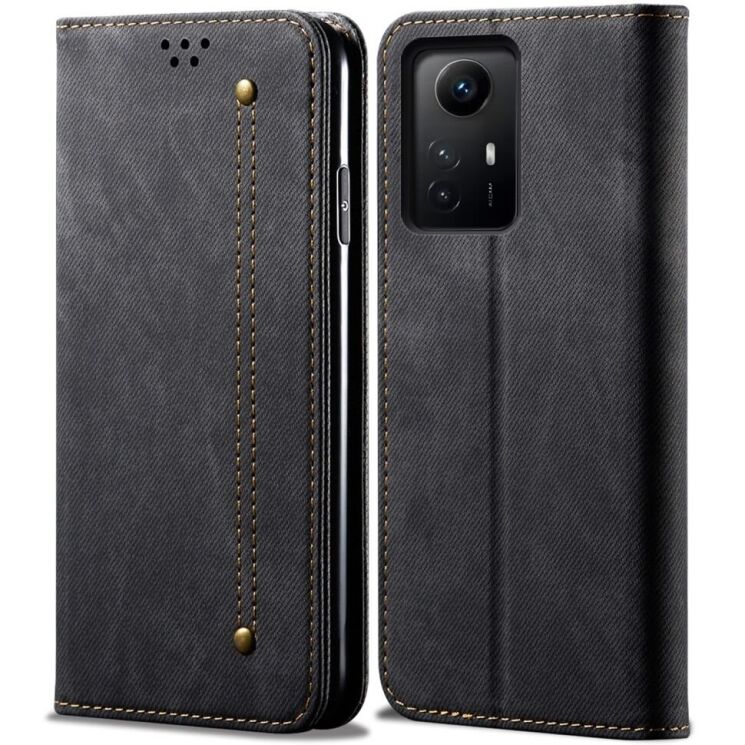 Чехол-книжка UniCase Jeans Wallet для Xiaomi Redmi Note 12S - Black: фото 1 из 6