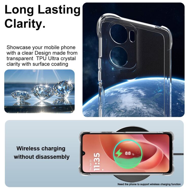 Чохол з посиленими кутами IMAK Airbag MAX Case для Motorola Moto G06 / G06 Power - Matte Black: фото 5 з 8