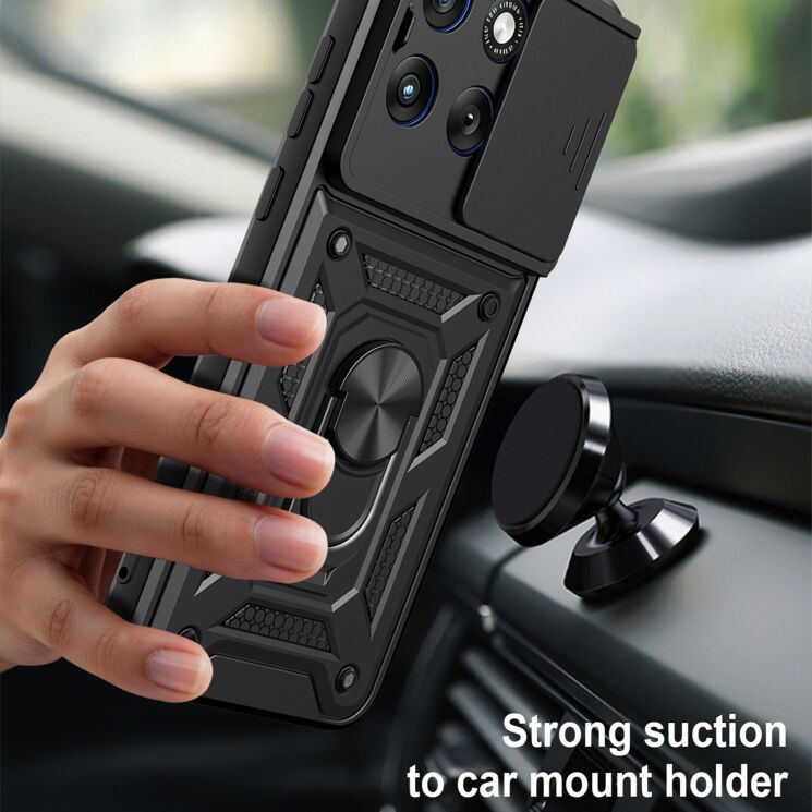 Чехол с защитой камеры Deexe Armor Shield для Motorola Edge 70 Fusion - Gold: фото 4 из 9