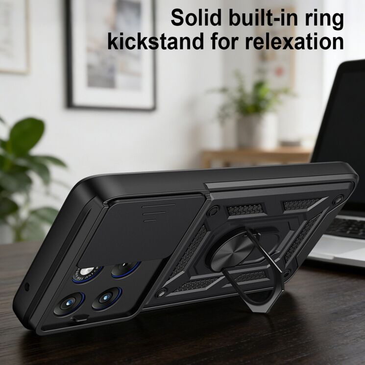 Чехол с защитой камеры Deexe Armor Shield для Motorola Edge 70 Fusion - Gold: фото 3 из 9