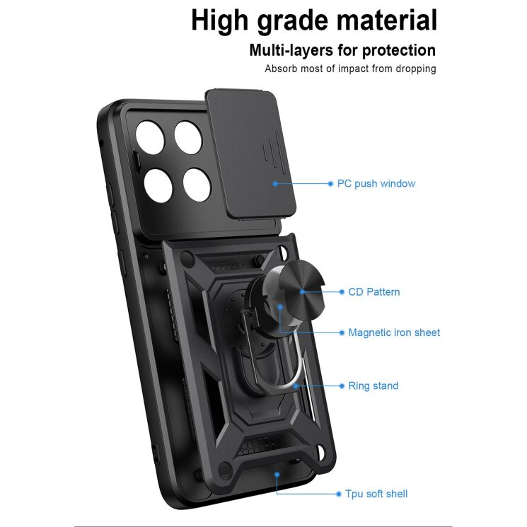 Чехол с защитой камеры Deexe Armor Shield для Motorola Edge 70 Fusion - Gold: фото 9 из 9