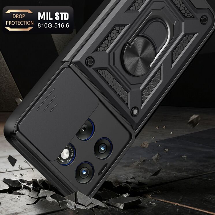 Чехол с защитой камеры Deexe Armor Shield для Motorola Edge 70 Fusion - Gold: фото 5 из 9