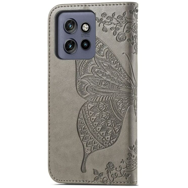 Чехол UniCase Butterfly Pattern для Motorola Edge 50 Neo - Grey: фото 6 из 7