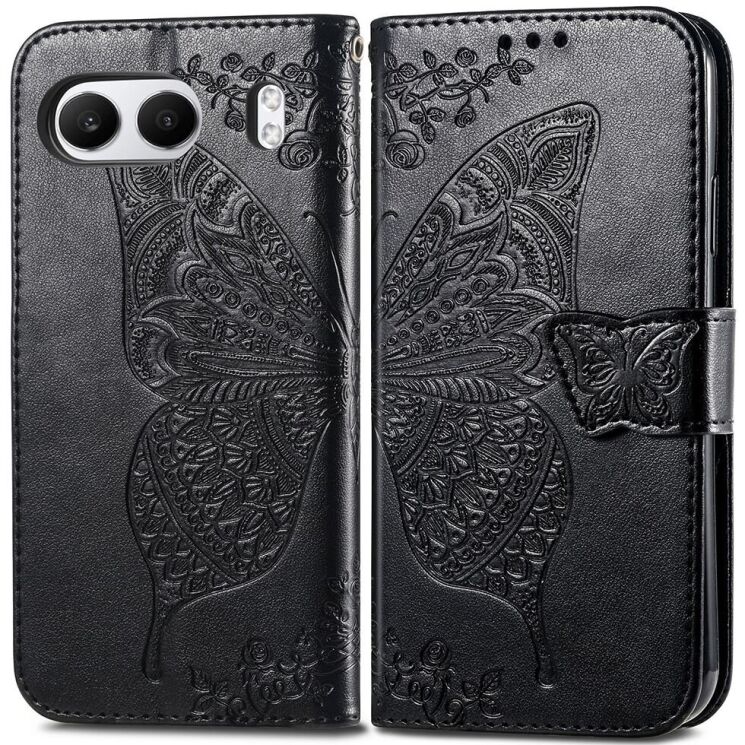 Чохол UniCase Butterfly Pattern для OnePlus Nord 4 - Black: фото 1 з 5