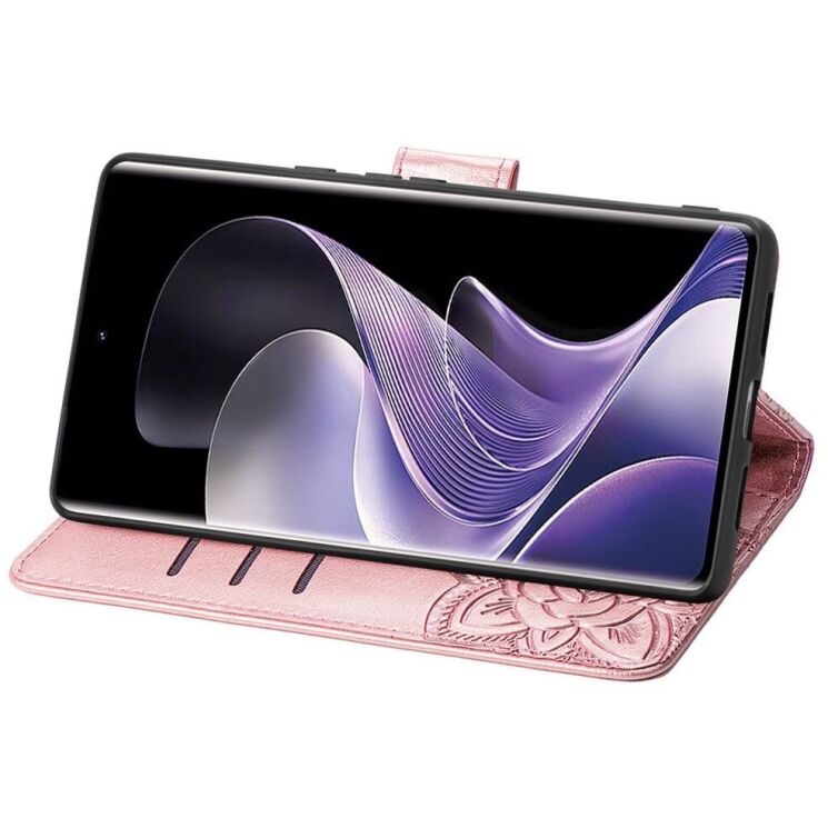 Чехол UniCase Butterfly Pattern для Xiaomi Redmi Note 14 Pro Plus - Rose Gold: фото 3 из 9
