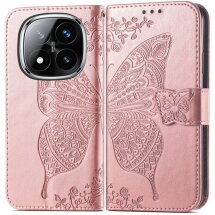 Чехол UniCase Butterfly Pattern для Xiaomi Redmi Note 14 Pro Plus - Rose Gold: фото 1 из 9