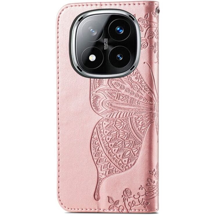 Чехол UniCase Butterfly Pattern для Xiaomi Redmi Note 14 Pro Plus - Rose Gold: фото 5 из 9