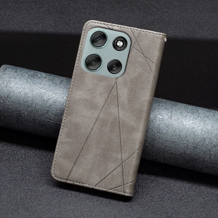 Чохол UniCase Geometric Pattern для Motorola Moto G56 - Grey: фото 4 з 9