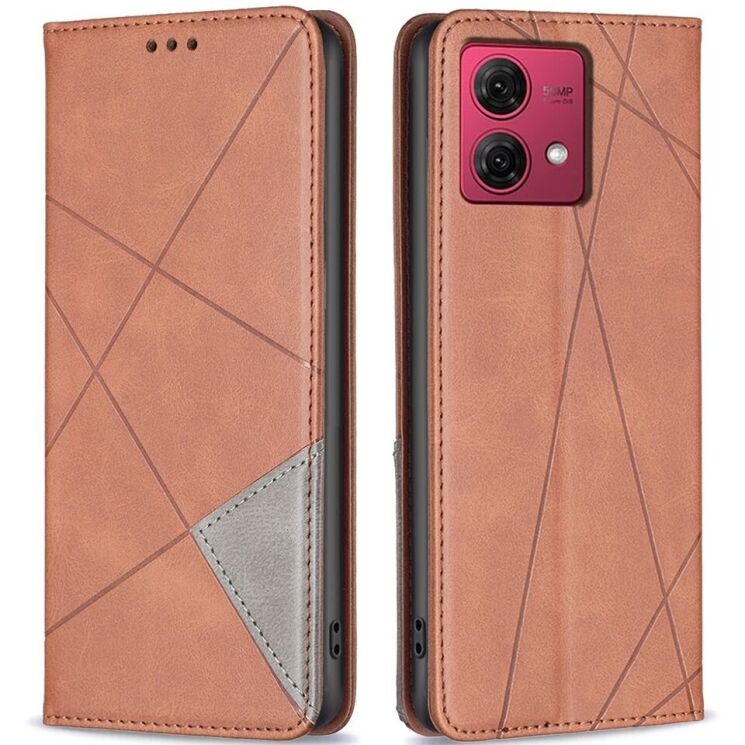 Чехол UniCase Geometric Pattern для Motorola Moto G84 - Brown: фото 1 из 8