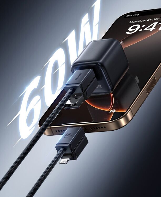 Кабель Baseus Versatile 2 in 2 Type-C+USB to Type-C+Lightning (3.5A, 60W, 1m) P10383000121-01 - Black: фото 10 з 24