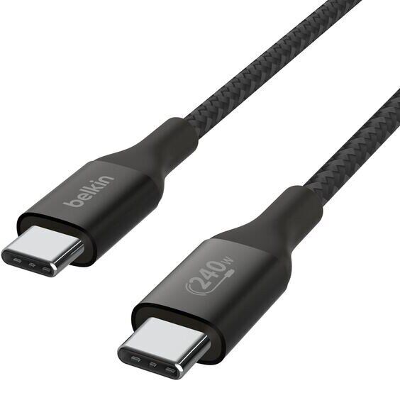 Кабель Belkin Type-C to Type-C (240W, 1m) CAB015BT1MBK - Black: фото 2 з 5