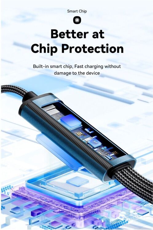 Кабель ESSAGER Simple 3 in 1 USB to Type-C+MicroUSB+Lightning (100W, 1.2m) EXCMTL-JJ01-P - Black: фото 7 з 12