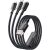 Кабель ESSAGER Simple 3 in 1 USB to Type-C+MicroUSB+Lightning (100W, 1.2m) EXCMTL-JJ01-P - Black: фото 1 з 12