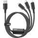 Кабель ESSAGER Simple 3 in 1 USB to Type-C+MicroUSB+Lightning (100W, 1.2m) EXCMTL-JJ01-P - Black (896383B). Фото 2 з 12