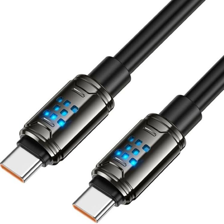 Кабель Hoco U143 Type-C to Type-C (240W, 3A, 1.2m) - Black: фото 2 из 8