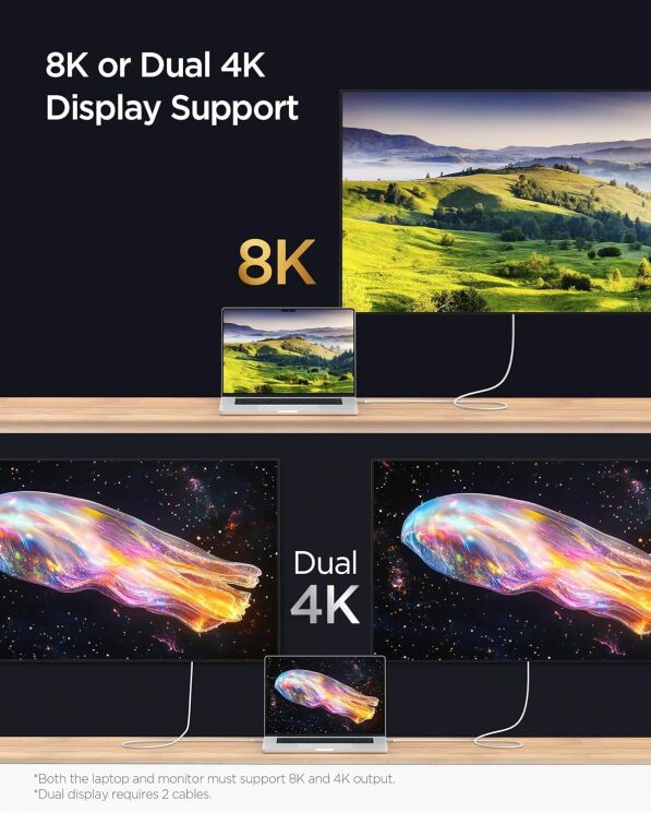 Кабель Spigen Essential Type-C to Type-C (240W, 1.2m) ACA09461 - Black: фото 6 з 8