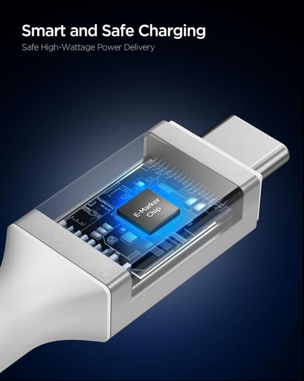 Кабель Spigen Essential Type-C to Type-C (240W, 1.2m) ACA09461 - Black: фото 3 з 8