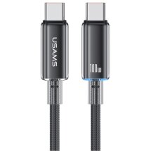 Кабель USAMS US-SJ660 Type-C to Type-C (100W, 1.2m) - Black: фото 1 из 13