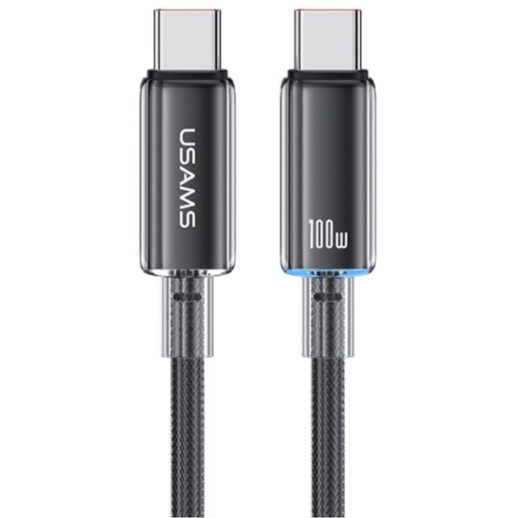 Кабель USAMS US-SJ660 Type-C to Type-C (100W, 1.2m) - Black: фото 1 из 13
