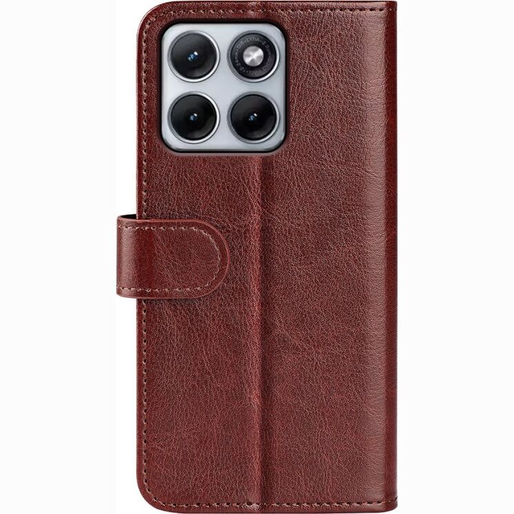Классический чехол-книжка Deexe Wallet Style для Motorola Edge 70 Fusion - Brown: фото 5 из 7