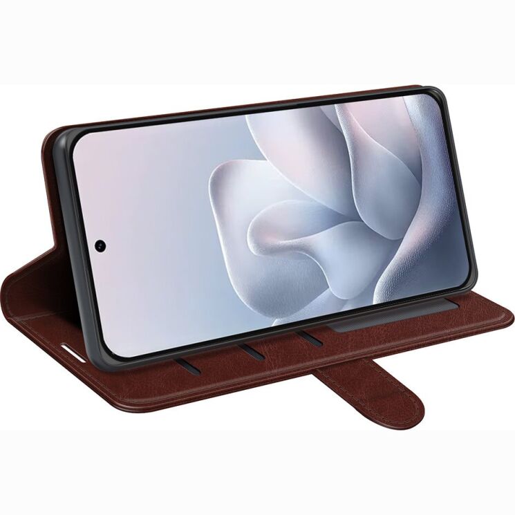Классический чехол-книжка Deexe Wallet Style для Motorola Edge 70 Fusion - Brown: фото 3 из 7