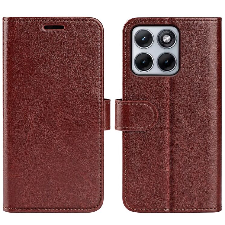 Классический чехол-книжка Deexe Wallet Style для Motorola Edge 70 Fusion - Brown: фото 1 из 7