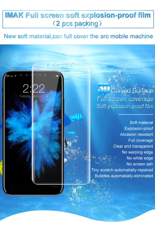 Комплект защитных пленок IMAK Full Coverage Hydrogel Film Apple iPhone XS: фото 4 из 8