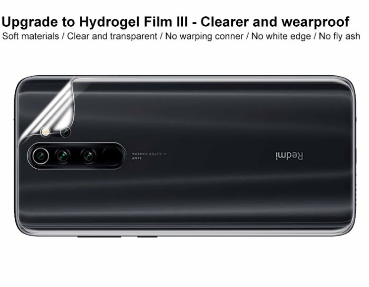 Комплект защитных пленок на заднюю панель IMAK Full Coverage Hydrogel Film для Xiaomi Redmi Note 8 Pro : фото 6 из 13