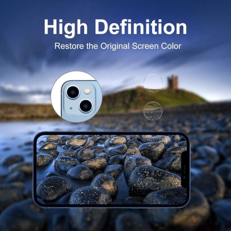 Комплект захисного скла (2шт) на камеру ENKAY 9H Lens Glass Set для Apple iPhone 14: фото 3 з 8