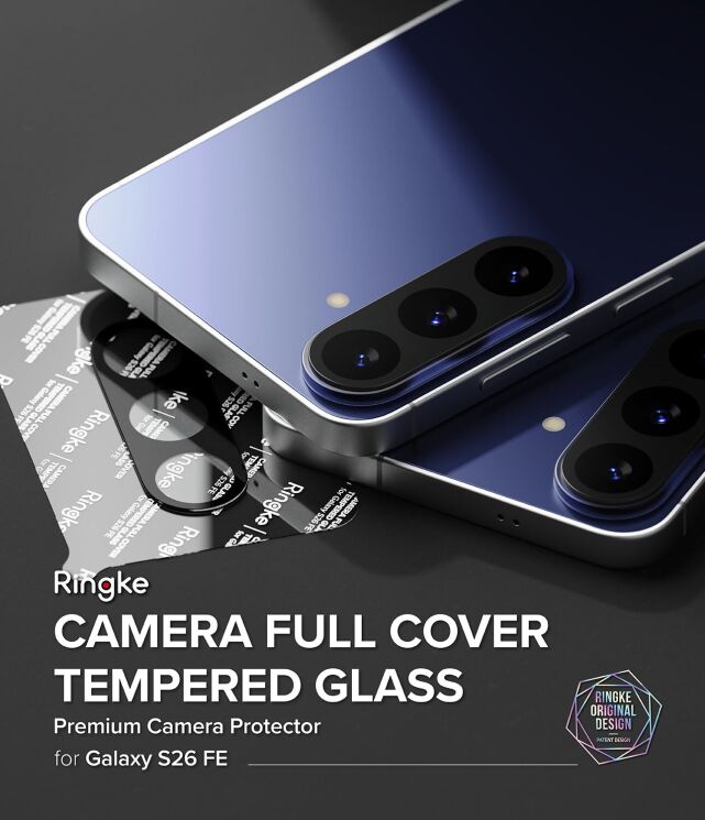 Комплект защитных стекол (2шт) Ringke Camera Full Cover Glass для Samsung Galaxy S26 FE (8800380463875) - Black (412761B) Комплект защитных стекол (2шт) Ringke Camera Full Cover Glass для Samsung Galaxy S26 FE (8800380463875) - Black: фото 4 из 16