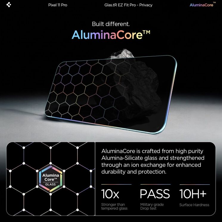 Комплект захисних стекол (2шт) Spigen Glas.tR EZ Fit Pro Privacy Set для Google Pixel 11 Pro / 10 Pro / 9 Pro / 9 (AGL11481): фото 7 з 12