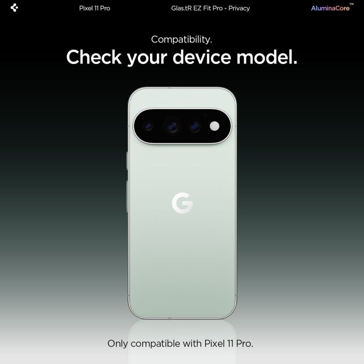 Комплект захисних стекол (2шт) Spigen Glas.tR EZ Fit Pro Privacy Set для Google Pixel 11 Pro / 10 Pro / 9 Pro / 9 (AGL11481): фото 6 з 12