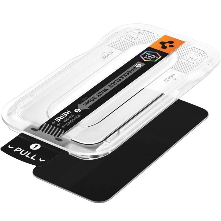 Комплект захисних стекол (2шт) Spigen Glas.tR EZ Fit Pro Privacy Set для Google Pixel 11 Pro / 10 Pro / 9 Pro / 9 (AGL11481): фото 3 з 12