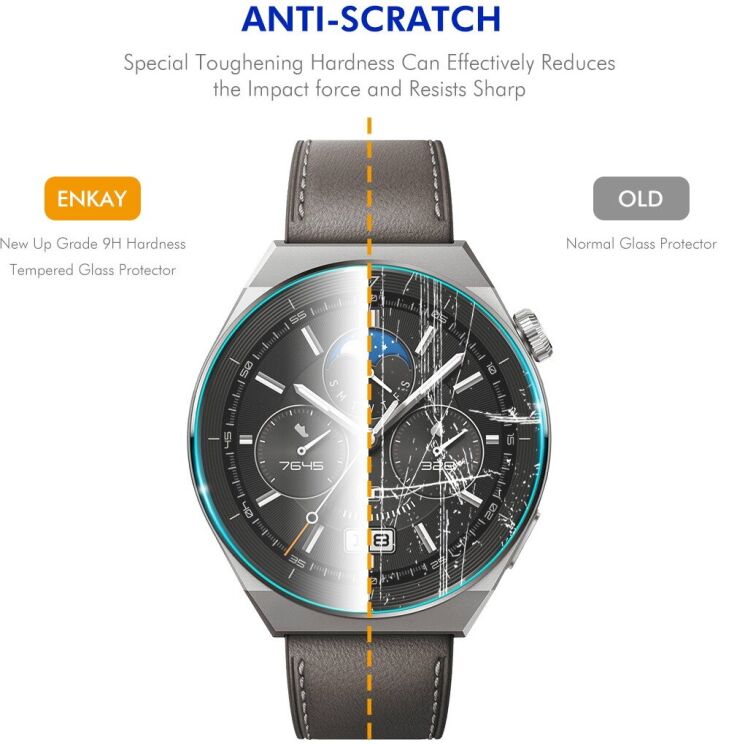 Комплект захисних стекол ENKAY 9H Watch Glass для Samsung Galaxy Watch 8 Classic: фото 5 з 8