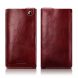 Кожаный чехол-карман ICARER Retro Pouch для смартфонов - Wine Red (884415R). Фото 10 из 10