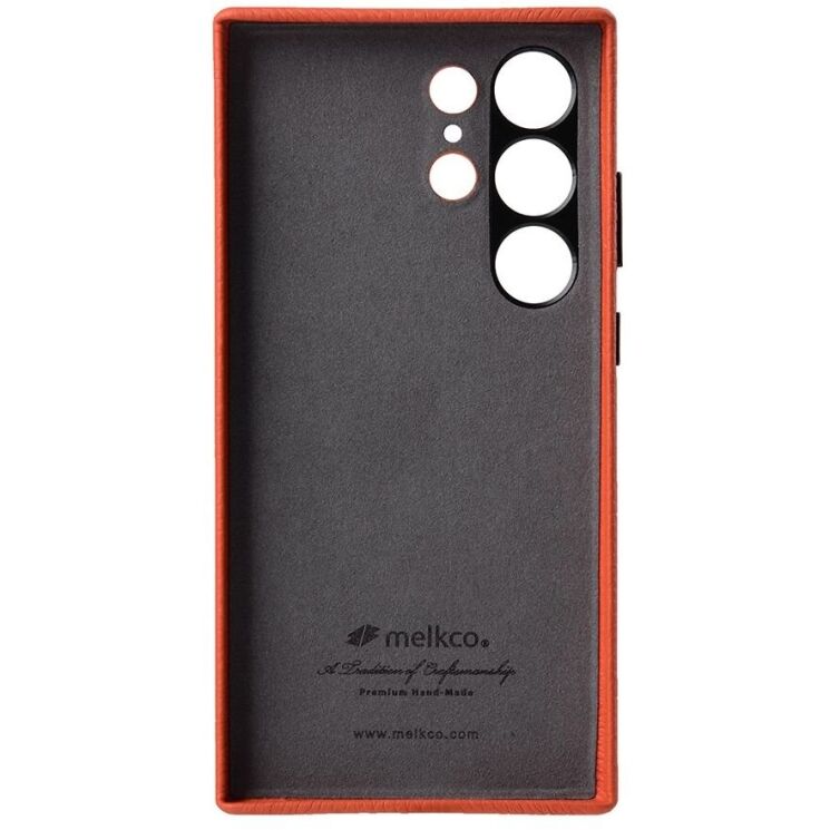 Кожаный чехол MELKCO Classic Case для Samsung Galaxy S24 Ultra (S928) - Orange: фото 3 из 6