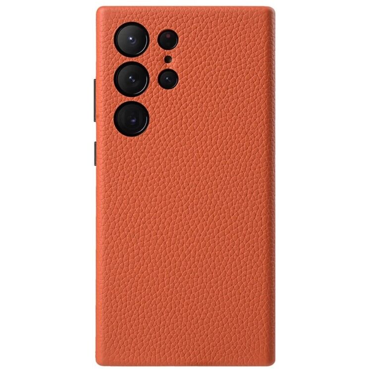 Кожаный чехол MELKCO Classic Case для Samsung Galaxy S24 Ultra (S928) - Orange: фото 1 из 6